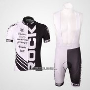 2010 Abbigliamento Ciclismo Rock Racing Nero e Bianco Manica Corta e Salopette