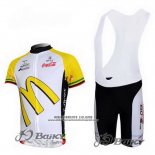 2011 Abbigliamento Ciclismo McDonalds Bianco e Giallo Manica Corta e Salopette