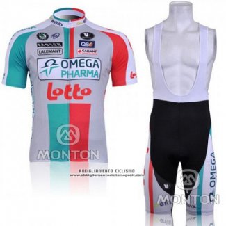 2011 Abbigliamento Ciclismo Omega Pharma Lotto Beige Manica Corta e Salopette