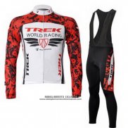 2011 Abbigliamento Ciclismo Trek Rosso e Bianco Manica Lunga e Salopette