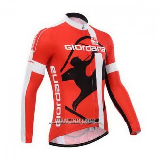 2014 Abbigliamento Ciclismo Giordana Rosso e Bianco Manica Lunga e Salopette