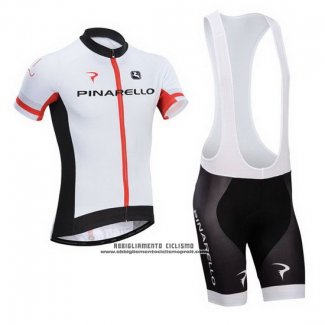 2014 Abbigliamento Ciclismo Pinarello Nero e Bianco Manica Corta e Salopette