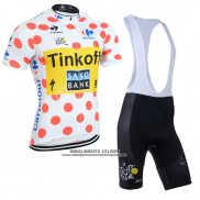 2014 Abbigliamento Ciclismo Tour de France Saxobank Lider Bianco e Rosso Manica Corta e Salopette