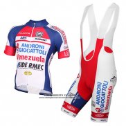 2015 Abbigliamento Ciclismo Androni Giocattoli Bianco Manica Corta e Salopette