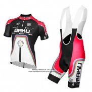 2015 Abbigliamento Ciclismo Baku Nero e Bianco Manica Corta e Salopette