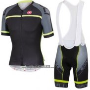 2016 Abbigliamento Ciclismo Castelli Grigio e Giallo Manica Corta e Salopette