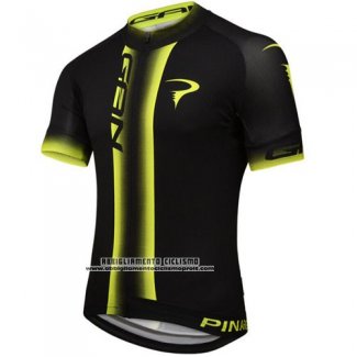 2016 Abbigliamento Ciclismo Pinarello Nero Giallo Manica Corta e Salopette