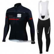 2016 Abbigliamento Ciclismo Sportful Blu e Nero Manica Lunga e Salopette