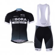 2017 Abbigliamento Ciclismo Bora Scuro Nero Manica Corta e Salopette