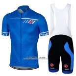 2017 Abbigliamento Ciclismo Castelli Blu Manica Corta e Salopette