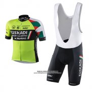 2017 Abbigliamento Ciclismo Euskadi Verde e Nero Manica Corta e Salopette