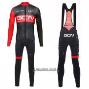 2017 Abbigliamento Ciclismo GCN Nero e Rosso Manica Lunga e Salopette