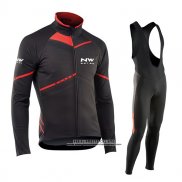 2017 Abbigliamento Ciclismo Northwave Ml Nero e Rosso Manica Lunga e Salopette