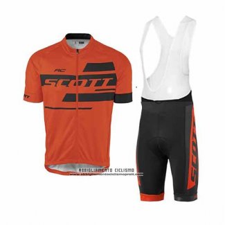 2017 Abbigliamento Ciclismo Scott Arancione Manica Corta e Salopette