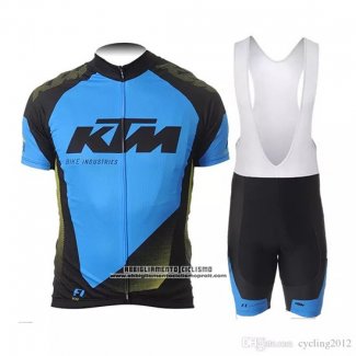 2018 Abbigliamento Ciclismo KTM Blu Nero Manica Corta e Salopette