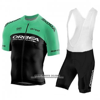 2018 Abbigliamento Ciclismo Orbea Factory Nero Verde Manica Corta e Salopette