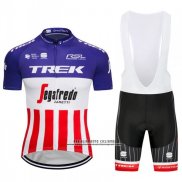 2018 Abbigliamento Ciclismo Trek Segafredo Fuxia Bianco Rosso Manica Corta e Salopette