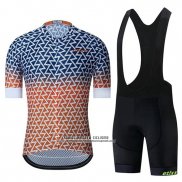 2019 Abbigliamento Ciclismo Etixxl Blu Arancione Manica Corta e Salopette