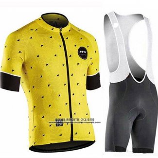 2019 Abbigliamento Ciclismo Northwave Giallo Manica Corta e Salopette