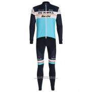 2020 Abbigliamento Ciclismo De Rosa Celeste Manica Lunga e Salopette