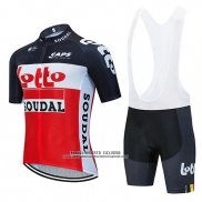 2020 Abbigliamento Ciclismo Lotto Soudal Nero Rosso Bianco Manica Corta e Salopette