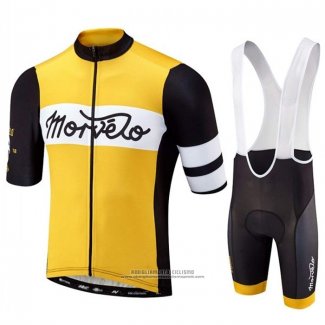 2020 Abbigliamento Ciclismo Morvelo Nero Giallo Manica Corta e Salopette