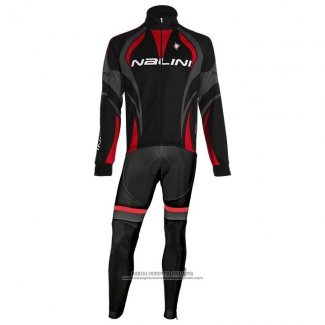 2020 Abbigliamento Ciclismo Nalini Nero Grigio Rosso Manica Lunga e Salopette