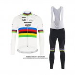 2020 Abbigliamento Ciclismo UCI Mondo Campione Trek Segafredo Manica Lunga e Salopette