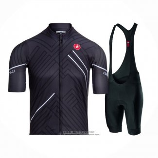 2021 Abbigliamento Ciclismo Castelli Nero Bianco Manica Corta e Salopette