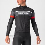 2022 Abbigliamento Ciclismo Castelli Rosso Nero Manica Lunga e Salopette