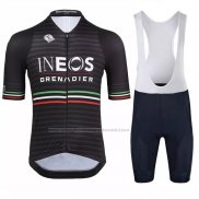 2022 Abbigliamento Ciclismo Ineos Grenadiers Nero Grigio Manica Corta e Salopette