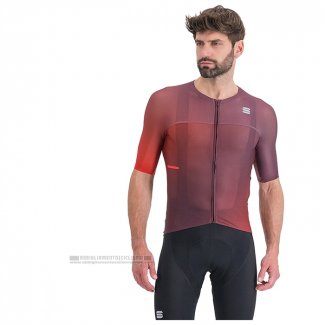 2023 Abbigliamento Ciclismo Sportful Arancione Rosso Manica Corta e Salopette