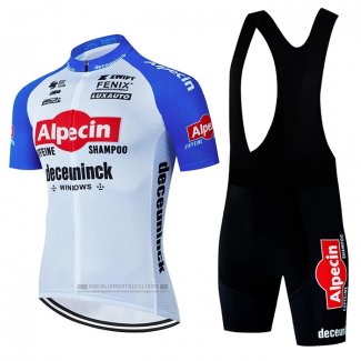 2024 Abbigliamento Ciclismo Alpecin Deceuninck Bianco Nero Manica Corta e Salopette