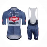 2024 Abbigliamento Ciclismo Alpecin Deceuninck Blu Manica Corta e Salopette