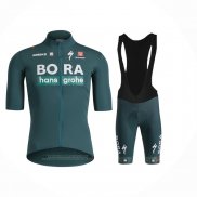 2024 Abbigliamento Ciclismo Bora-Hansgrone Verde Manica Corta e Salopette