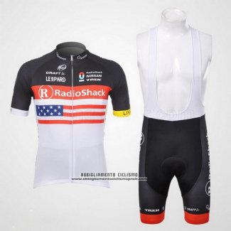 2012 Abbigliamento Ciclismo Radioshack Campione Stati Uniti Manica Corta e Salopette