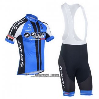 2013 Abbigliamento Ciclismo Giant Nero e Blu Manica Corta e Salopette