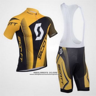 2013 Abbigliamento Ciclismo Scott Giallo e Nero Manica Corta e Salopette