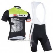 2015 Abbigliamento Ciclismo Castelli SIDI Nero e Verde Manica Corta e Salopette