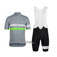 2015 Abbigliamento Ciclismo Rapha Grigio e Verde Manica Corta e Salopette