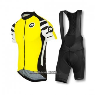 2016 Abbigliamento Ciclismo Assos Giallo Manica Corta e Salopette