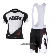 2016 Abbigliamento Ciclismo KTM Bianco e Nero Manica Corta e Salopette