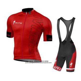 2016 Abbigliamento Ciclismo Specialized Aceso Rosso e Nero Manica Corta e Salopette