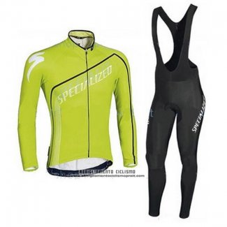 2016 Abbigliamento Ciclismo Specialized Ml Nero Verde Manica Lunga e Salopette