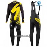 2016 Abbigliamento Ciclismo Specialized Nero e Giallo Manica Lunga e Salopette