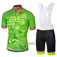 2017 Abbigliamento Ciclismo Castelli Aceso Verde Manica Corta e Salopette