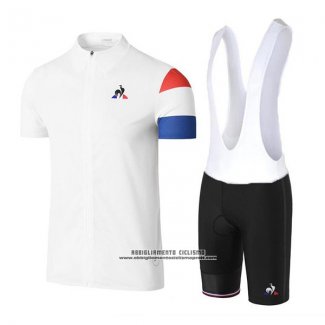 2017 Abbigliamento Ciclismo Coq Sportif Tour de France Bianco Manica Corta e Salopette