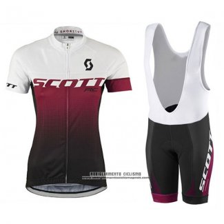 2017 Abbigliamento Ciclismo Donne Scott Fuxia Manica Corta e Salopette