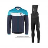 2017 Abbigliamento Ciclismo Scott Blu Manica Lunga e Salopette