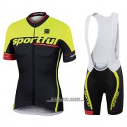 2017 Abbigliamento Ciclismo Sportful Sc Nero e Verde Manica Corta e Salopette